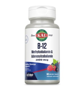 B12 Methylcobalamin & Adenosylcobalamin 2000 Mg. Solaray