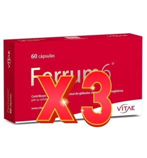 Pack de 3 unidades Ferrum6 60 cápsulas Vitae