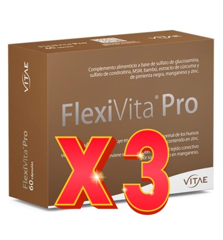 Pack de 3 unidades Flexivita Pro 60 cápsulas Vitae