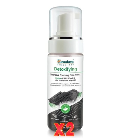 Pack de 2 unidades Espuma Limpiadora Detox Carbón 150 Ml Himalaya