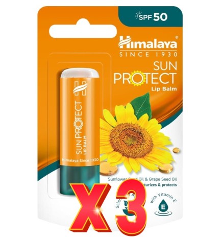 Pack de 3 unidades Bálsamo Labial Con Protección Solar Spf50 4,5 G Himalaya