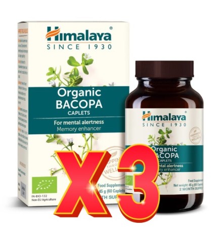 Pack de 3 unidades Bacopa Organic 60 Cápsulas Himalaya