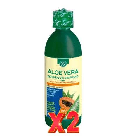 Pack de 2 unidades Aloe Vera Zumo Papaya 500 Ml  De Trepatdiet-Esi