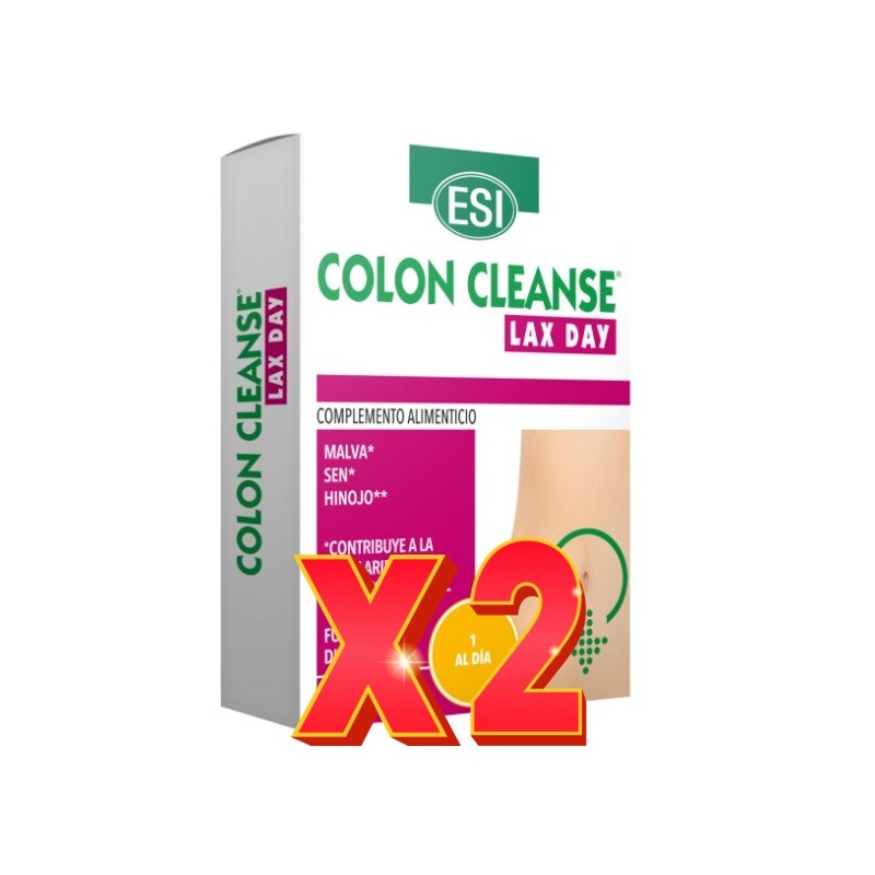 Pack de 2 unidades Colon Cleanse Lax Day 30 Tabletas. De Trepatdiet-Esi Pack de 2 unidades Colon Cleanse Lax Day 30 Tabletas. De Trepatdiet-Esi