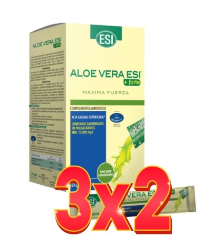 Pack de 3x2 unidades Aloe Vera Zumo+Forte 24 Pocket Drink  De Trepatdiet-Esi