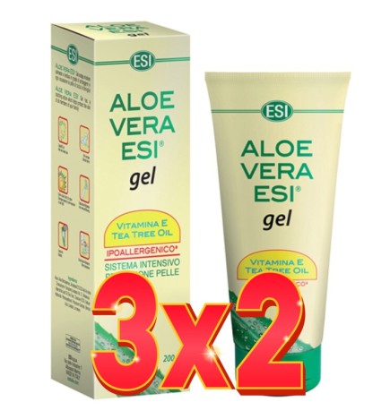 Pack de 3x2 unidades Aloe Vera Gel Con Arbol Te 200 Ml   De Trepatdiet-Esi